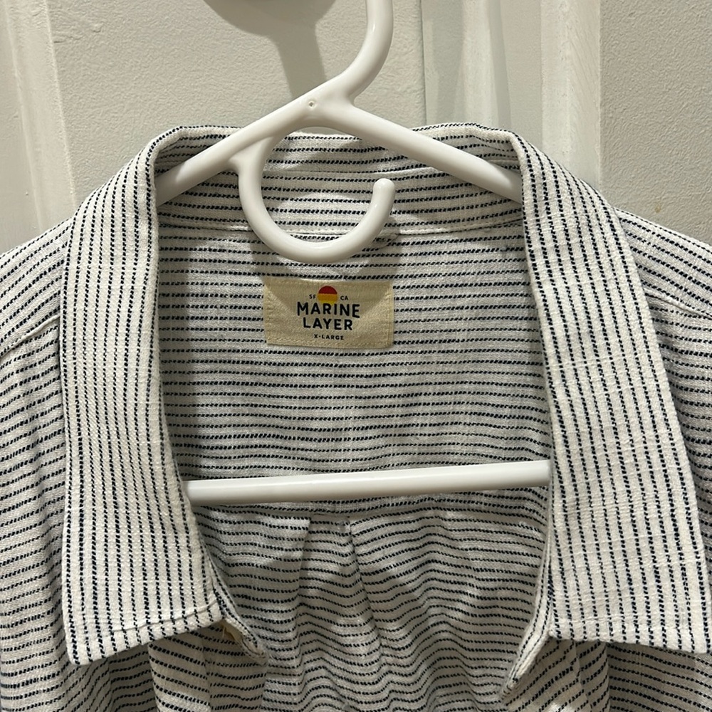 men's stripped Marine Layer button down